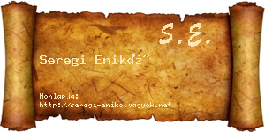 Seregi Enikő névjegykártya